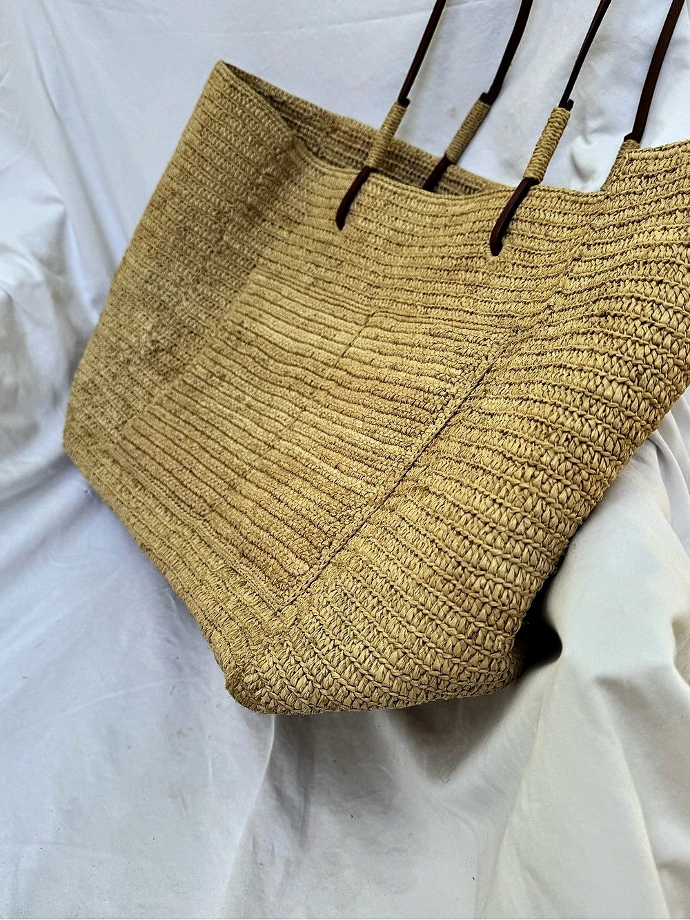 Sezane Woven Tote in Brown Like New - Picture 6 of 7